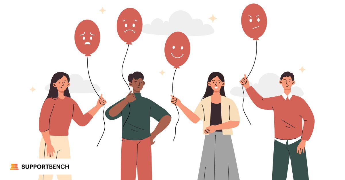 People with different expressions, illustrating the importance of customer churn prediction strategies.