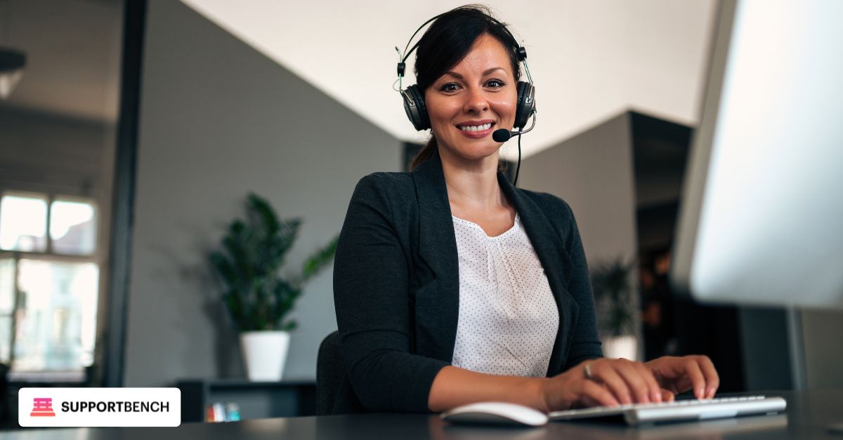 A helpdesk technician reviewing AI-generated ticket