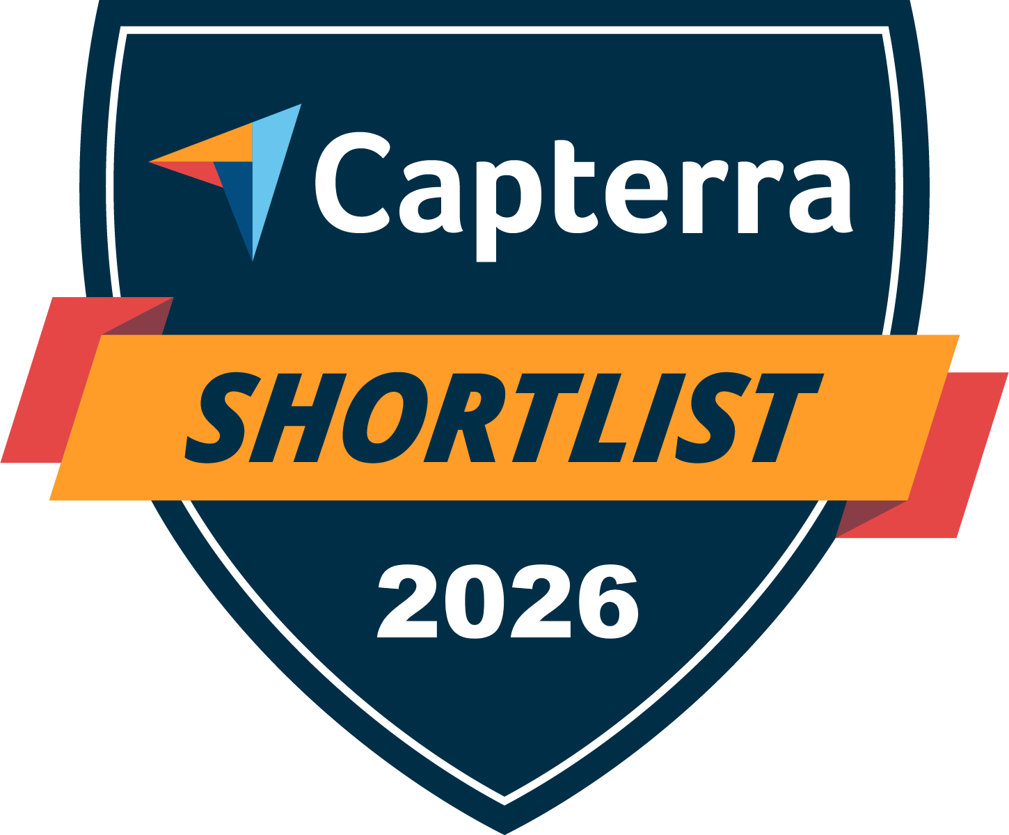 Capterra 2026 Shortlist Badge - Full Color Positive